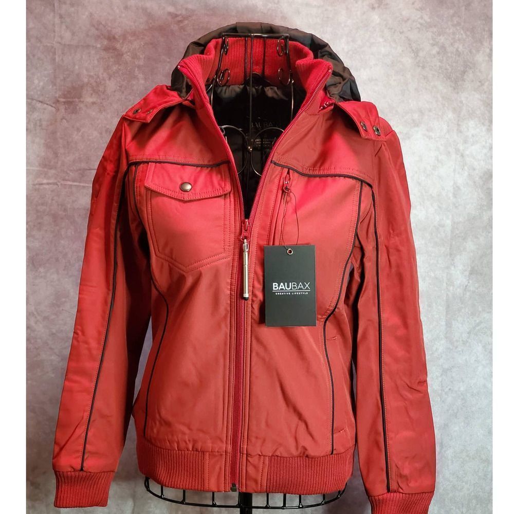 BauBax Women's XS Bomber Jacket Red